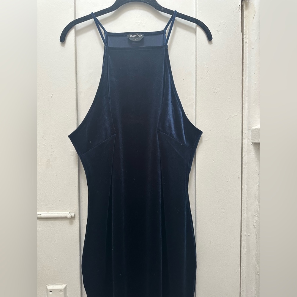 Bebe Navy Velvet Tank Dress